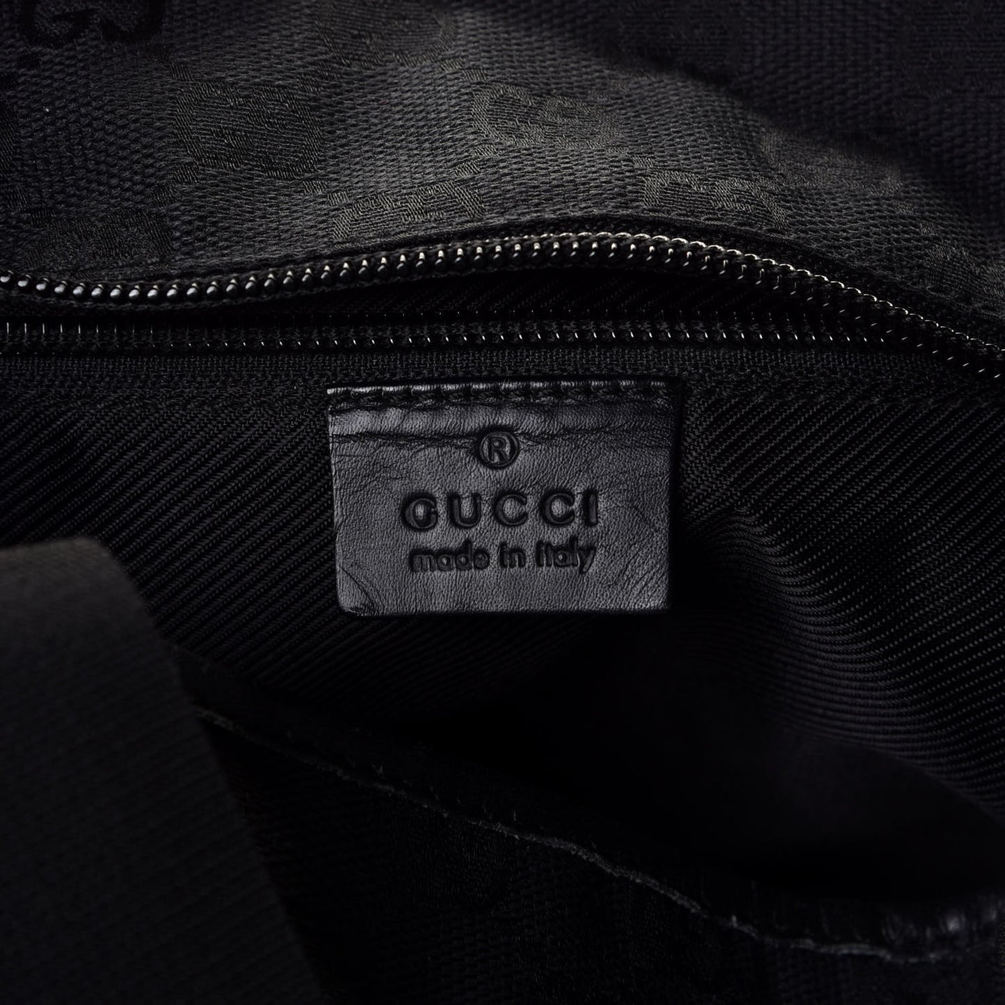 Nylon Calfskin Monogram Tall Tote Black