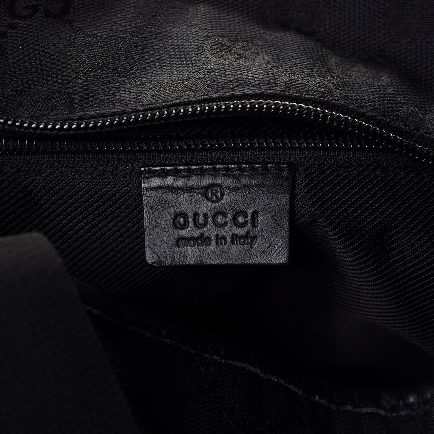 Gucci Nylon Calfskin Monogram Tall Tote Black 9 of 9