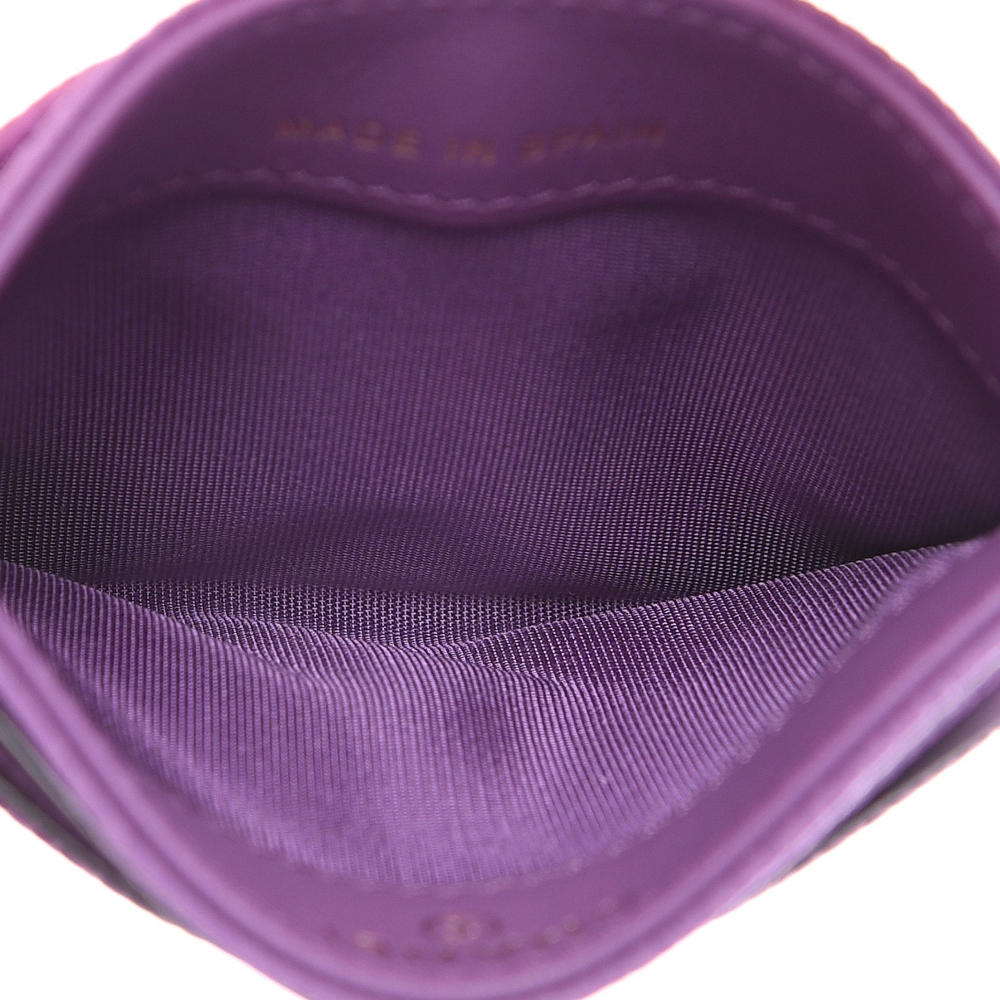 Caviar Quilted Boy Card Holder Purple