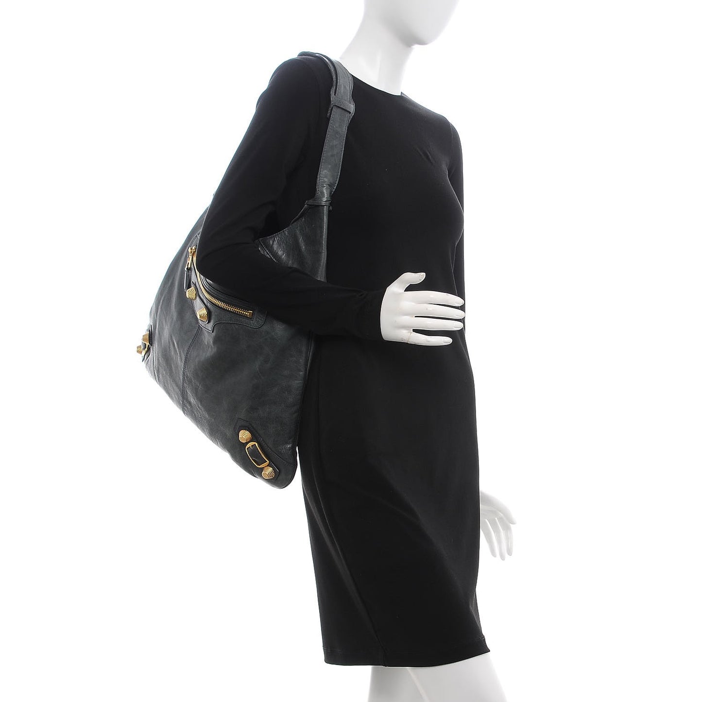 Agneau Giant 21 Gold Hardware Maxi Besace Messenger Anthracite