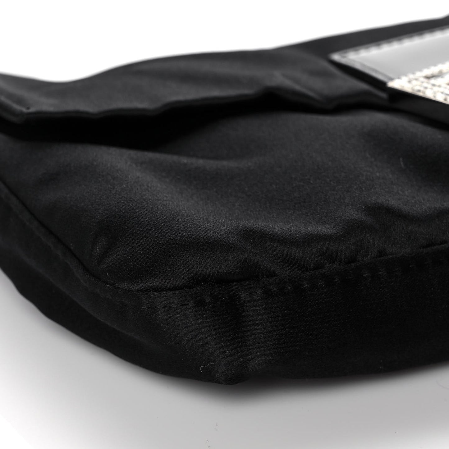 Satin Crystal Baguette Black