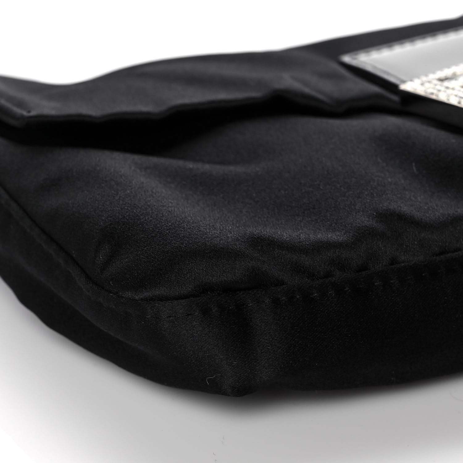 Fendi Satin Crystal Baguette Black 8 of 11