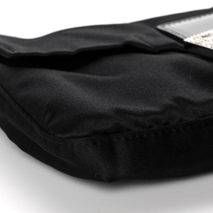 Fendi Satin Crystal Baguette Black 8 of 11