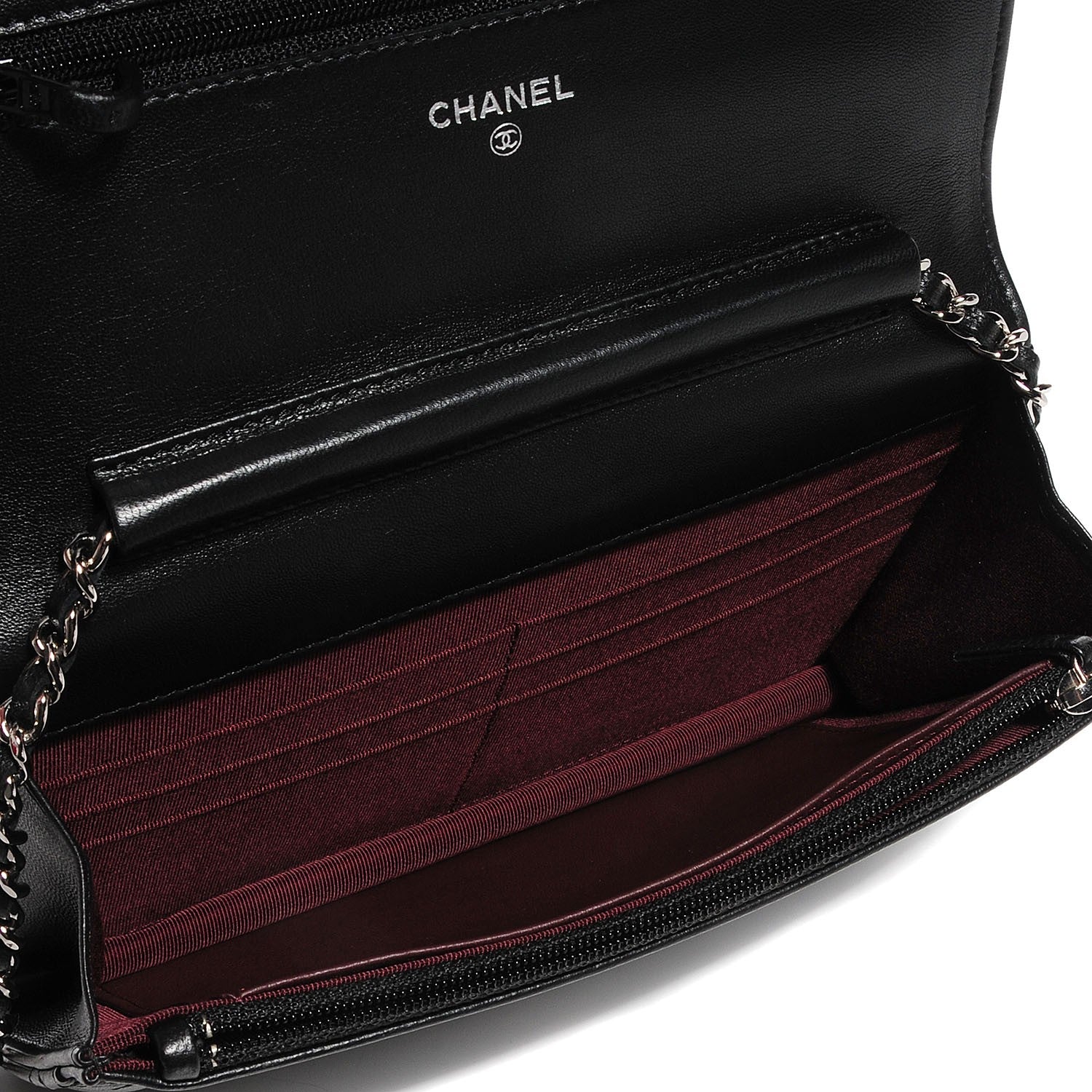 Chanel Lambskin Quilted Wallet on Chain WOC Black 6 of 9