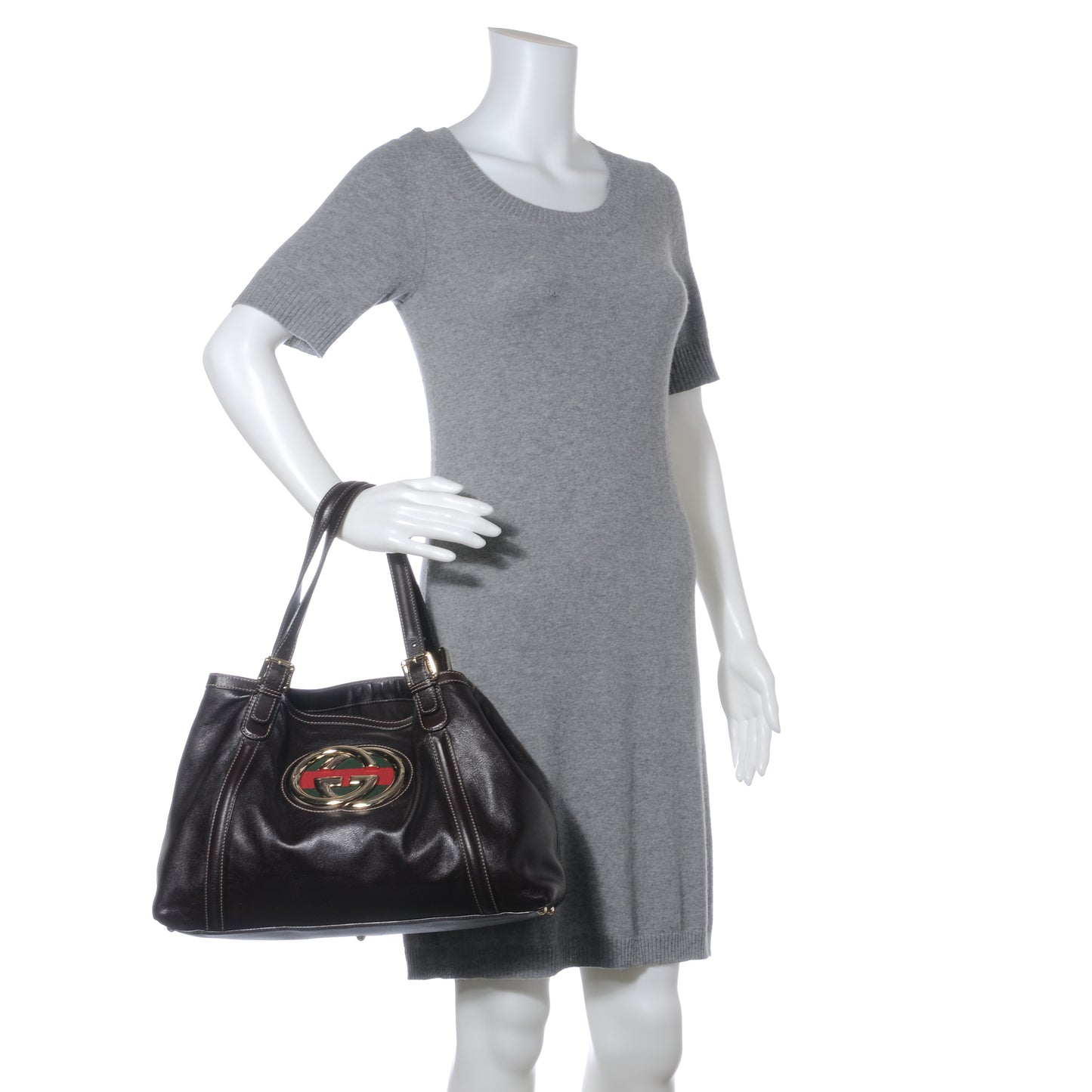Leather Britt Tote Dark Brown