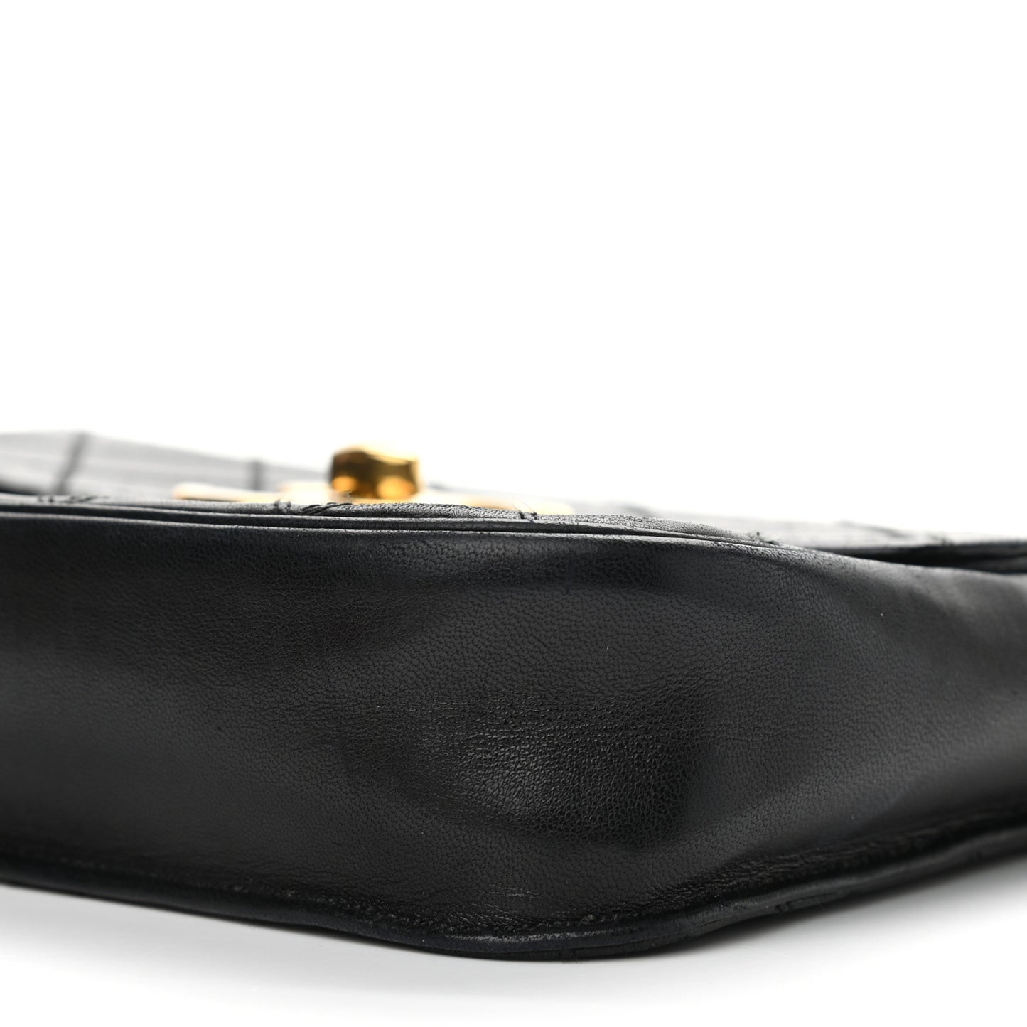 Lambskin Quilted Small Single Flap Black