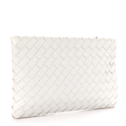 Bottega Veneta Nappa Intrecciato Medium Zip Pouch White 3 of 10