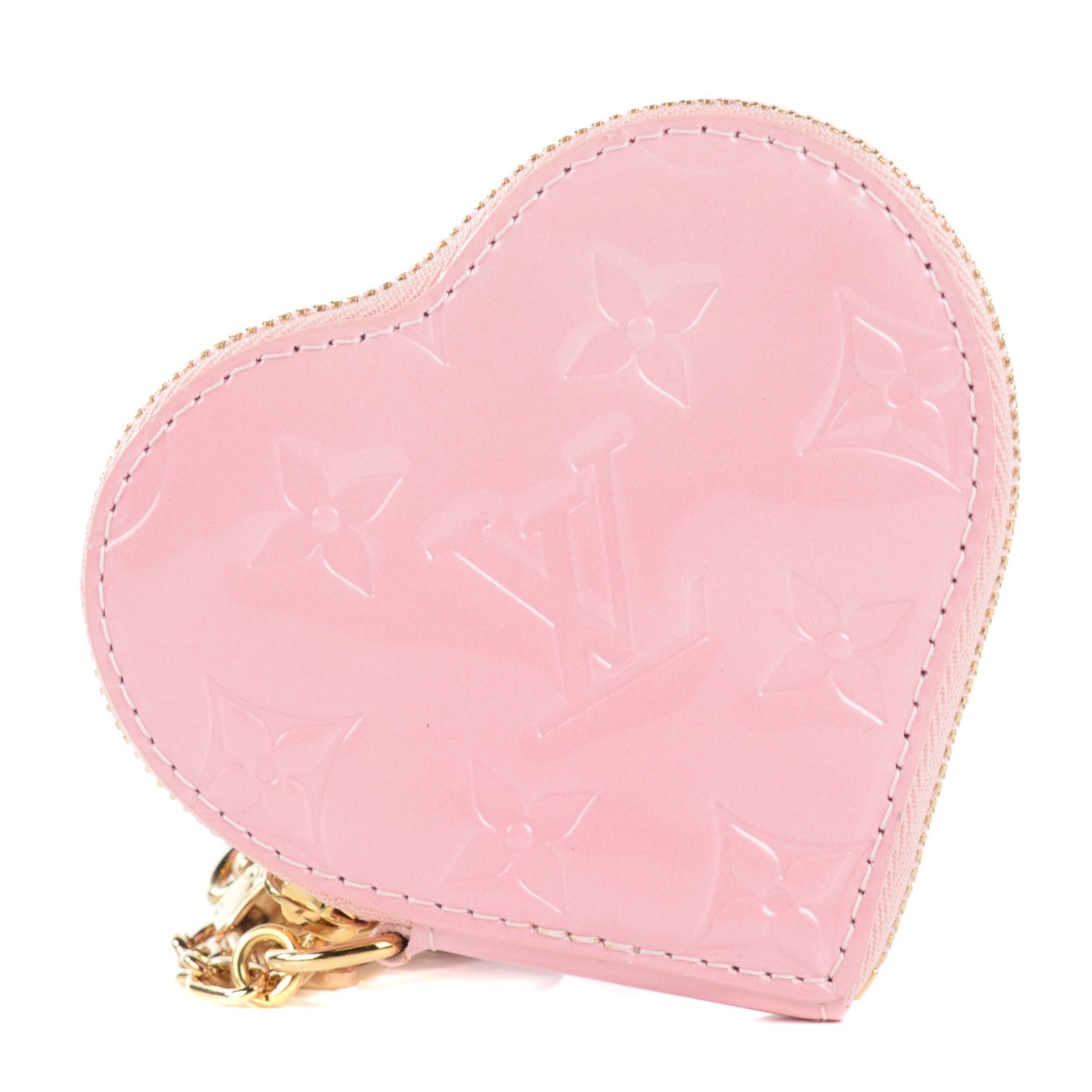 image of LOUIS VUITTON Vernis Heart Coin Purse in the color Light Pink by FASHIONPHILE