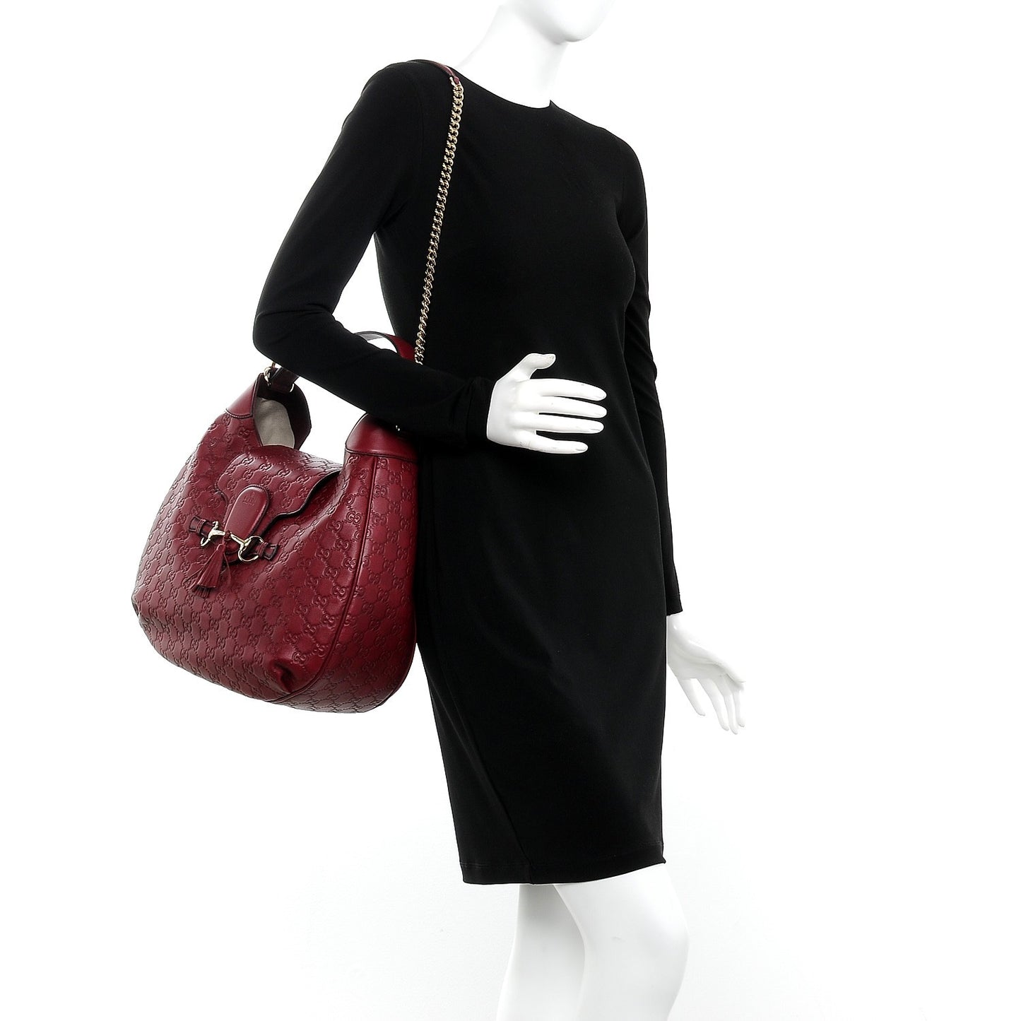 Soft Guccissima Medium Emily Hobo Classic Ruby