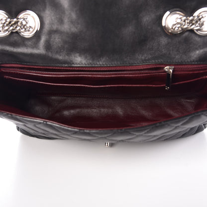 Chanel Washed Lambskin Quilted Jumbo Single Flap Bijoux Chain Black 5 of 9
