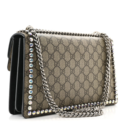 Gucci GG Supreme Monogram Crystal Small Dionysus Shoulder Bag Black 3 of 12