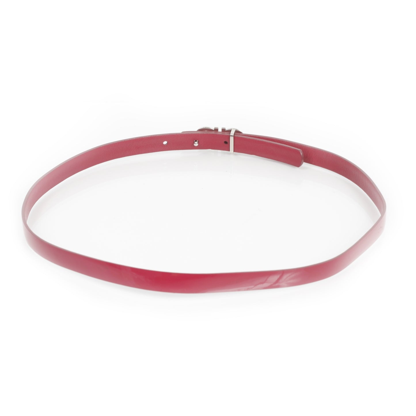 SALVATOREFERRAGAMOPatentLeatherDoubleGanciniBeltPink