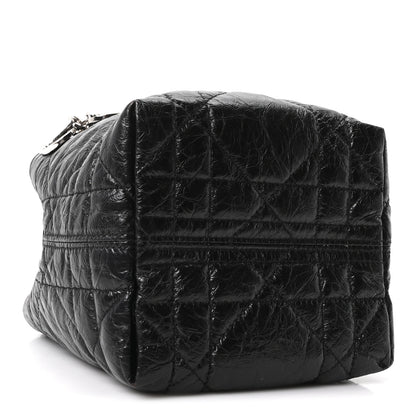 Christian Dior Crinkled Calfskin Macrocannage Small Toujours Vertical Tote Black 4 of 10