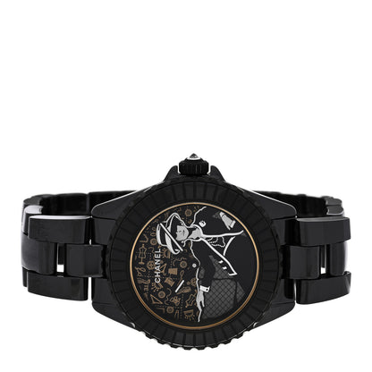 Chanel Stainless Steel Ceramic 38mm J12 Limited Edition Mademoiselle Couture Automatic Watch Black 2 of 5