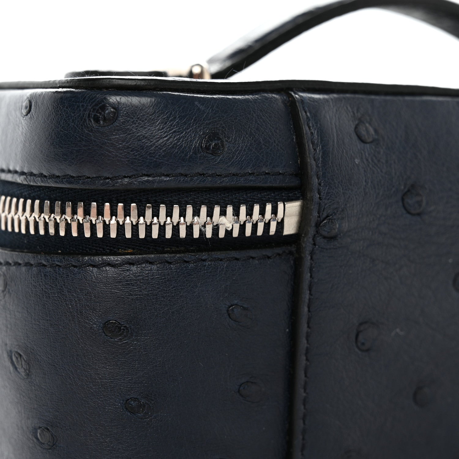 Prada Ostrich Cosmetic Pouch Navy 8 of 9