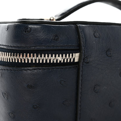 Prada Ostrich Cosmetic Pouch Navy 8 of 9