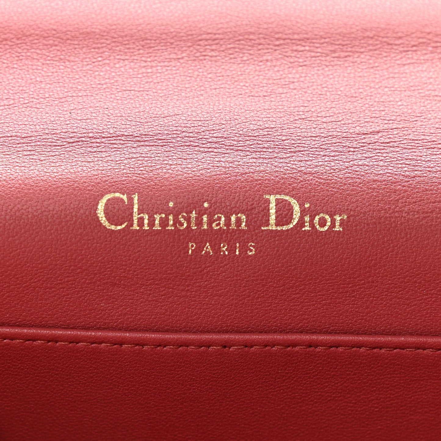 Lambskin Cannage Lady Dior Clutch Red