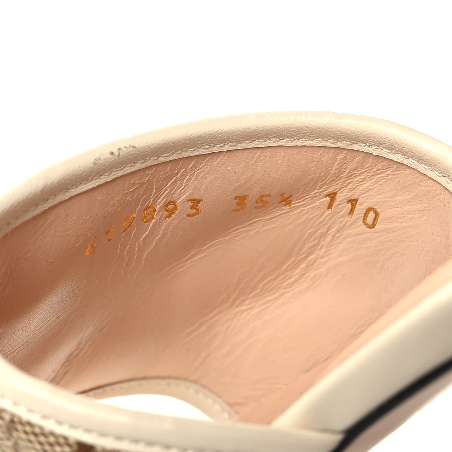 Monogram Matelasse Diagonal GG Marmont Flat Slide Sandals 35.5 Beige Ebony Mystic White