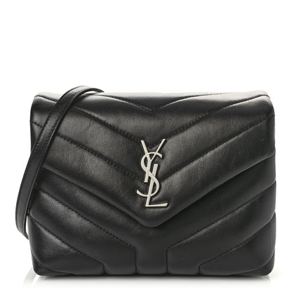 Saint Laurent Calfskin Y Quilted Monogram Toy Loulou Crossbody Bag Black 1 of 8