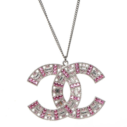Chanel Baguette Crystal Large CC Necklace Pink 4 of 6