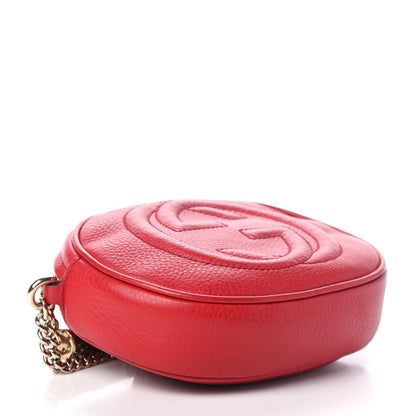 Gucci Pebbled Calfskin Mini Soho Chain Bag Tabasco Red 3 of 4