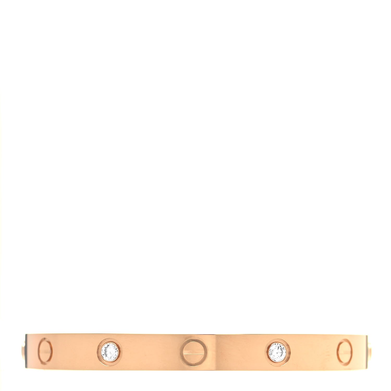 Cartier 18K Pink Gold 4 Diamond LOVE Bracelet 16 3 of 5