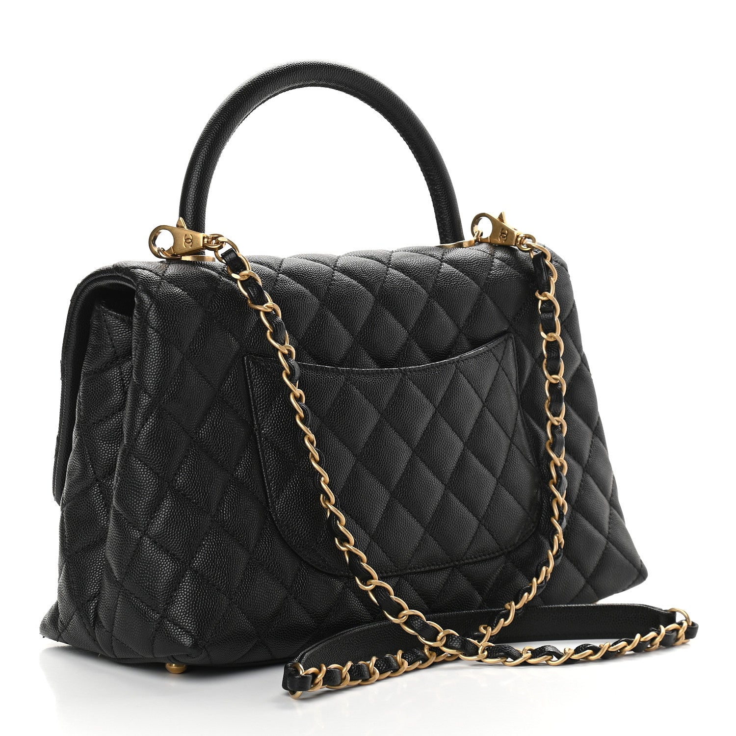 Chanel Caviar Quilted Small Coco Handle Flap Black 3 of 9