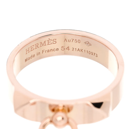 Hermes 18K Rose Gold PM Collier De Chien Ring 54 7 4 of 5