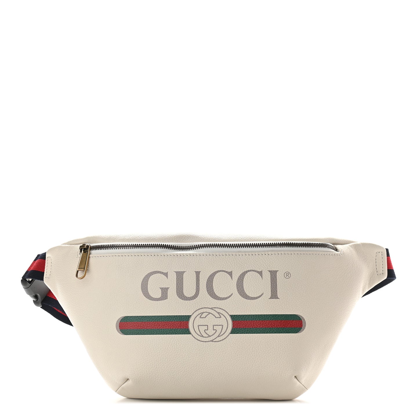 Grained Calfskin Logo Belt Bag White