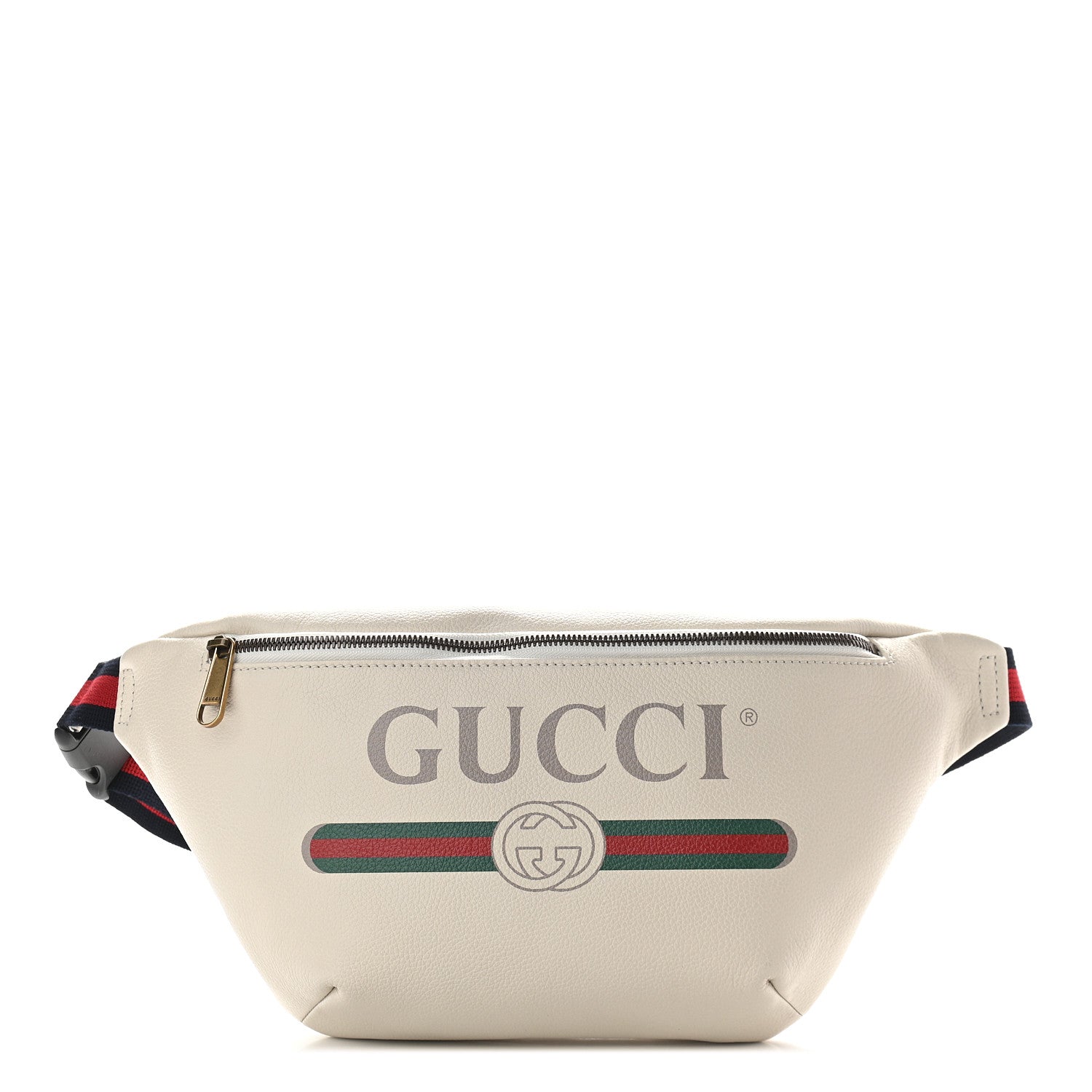 Gucci Grained Calfskin Logo Belt Bag White 1 of 9