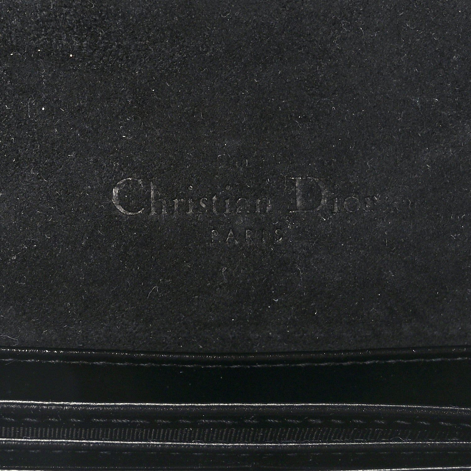 Christian Dior Crinkled Patent Cannage Lady Dior Pouch Black 8 of 11