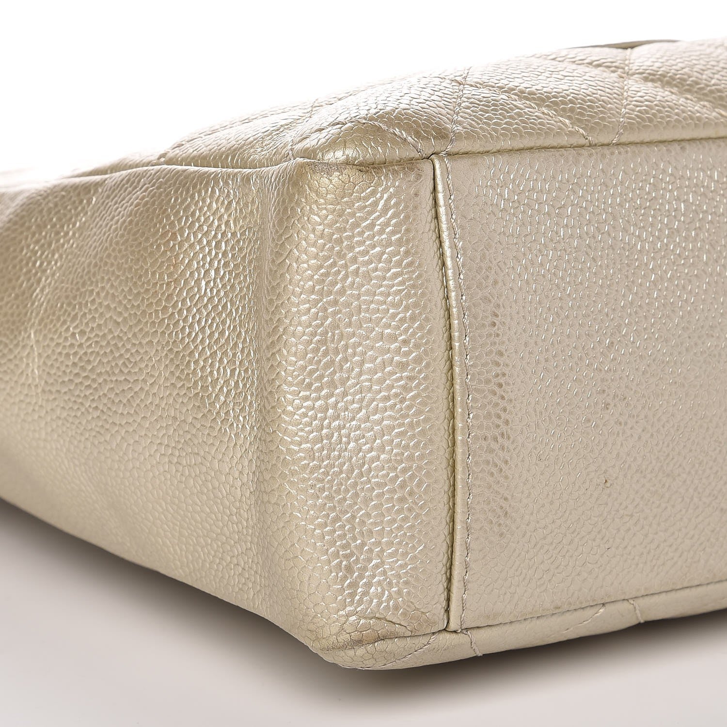 Chanel Metallic Caviar Quilted Petit Shopping Tote PST Pearl 10 of 12