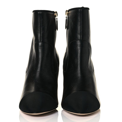 Chanel Lambskin Grosgrain CC Cap Toe Short Boots 38.5 Black 2 of 12