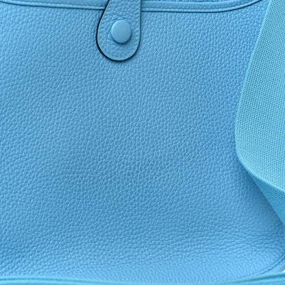 Hermes Taurillon Clemence Evelyne III PM Celeste 10 of 10