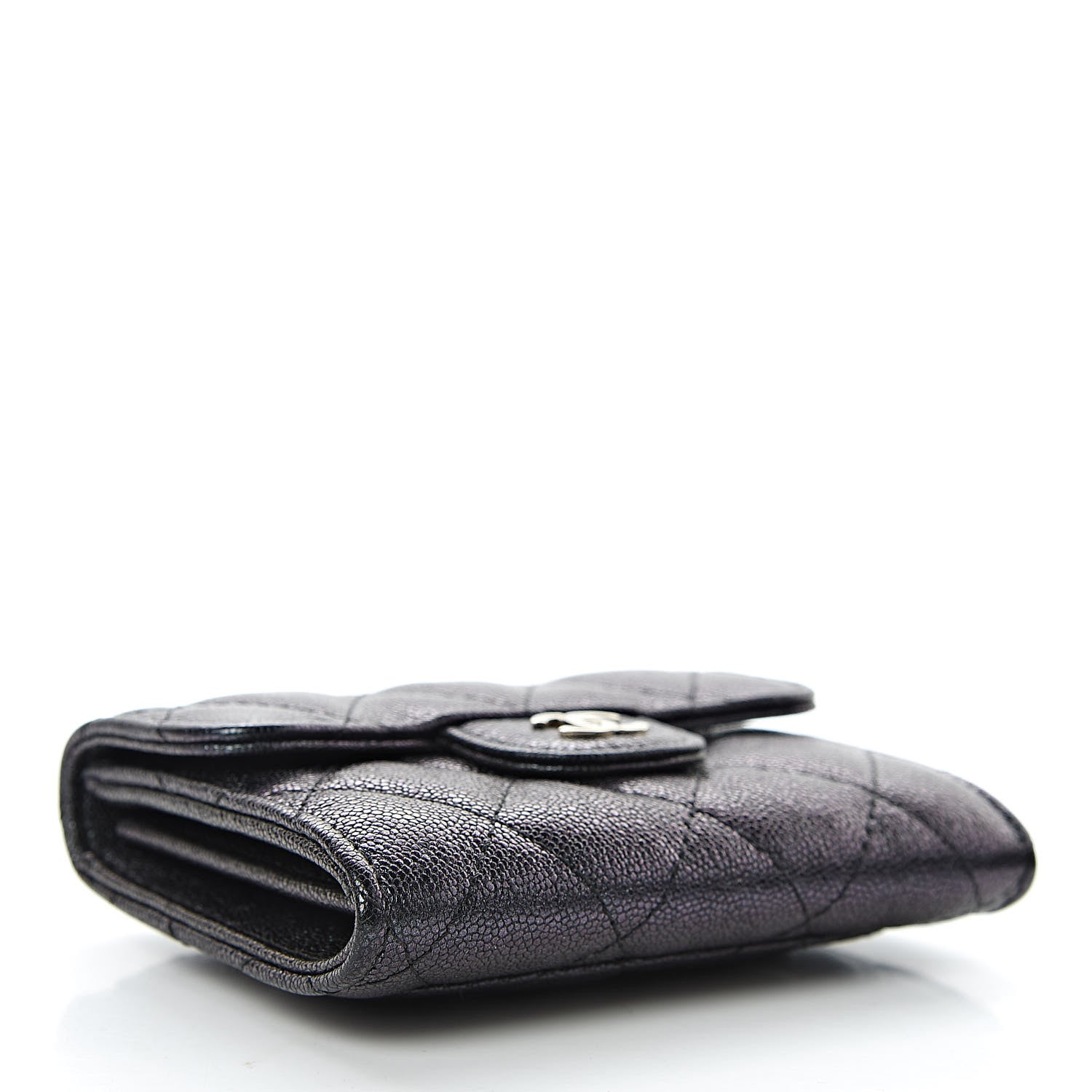 Chanel Iridescent Caviar Quilted Flap Card Holder Wallet Black 4 of 8