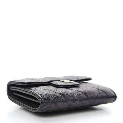 Chanel Iridescent Caviar Quilted Flap Card Holder Wallet Black 4 of 8