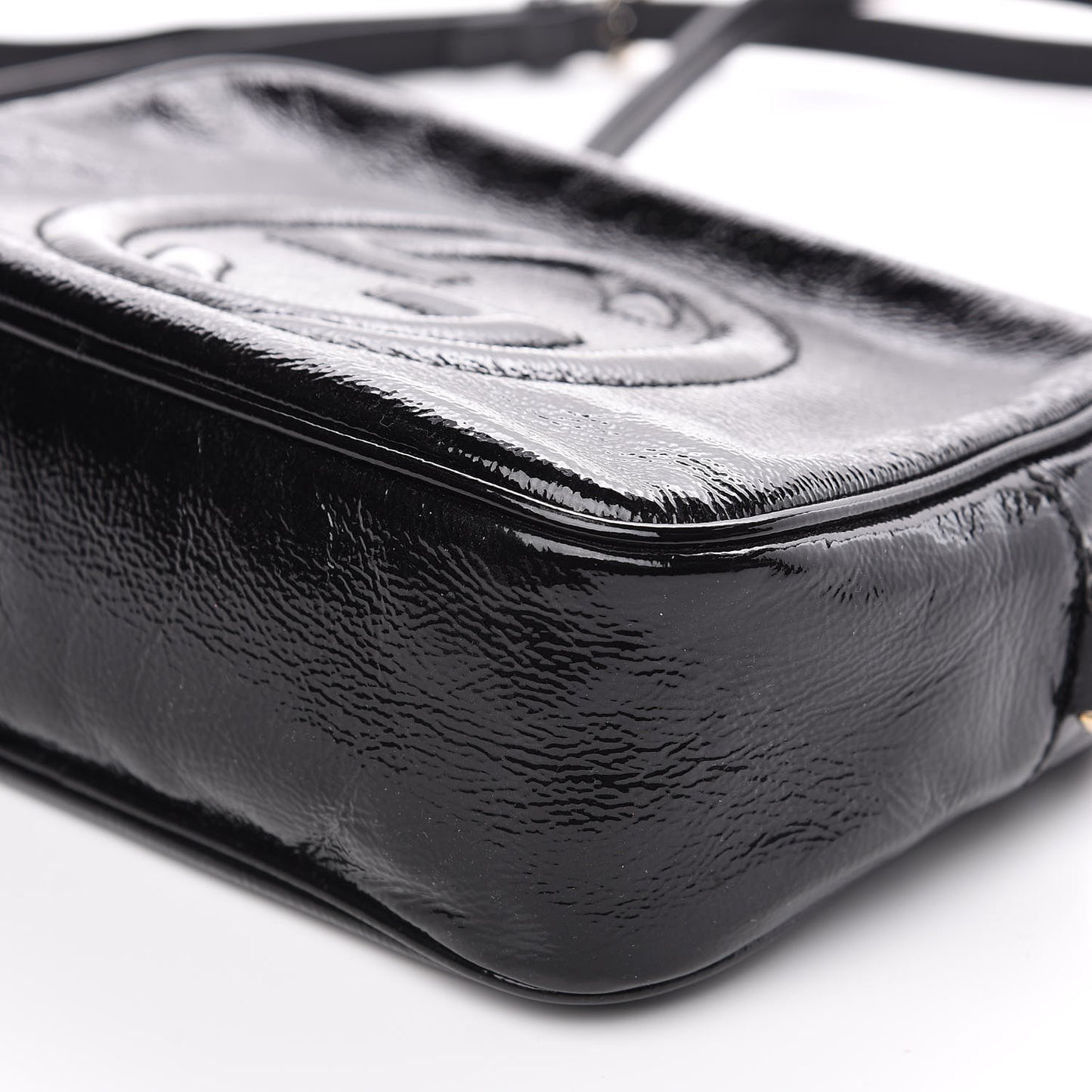 Soft Patent Small Soho Disco Bag Black