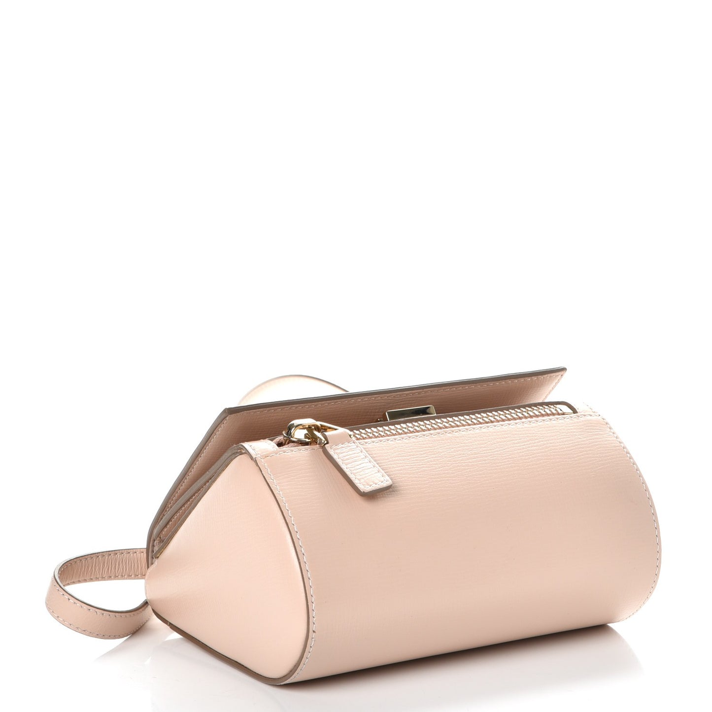 Textured Calfskin Mini Pandora Box Crossbody Bag Powder Pink