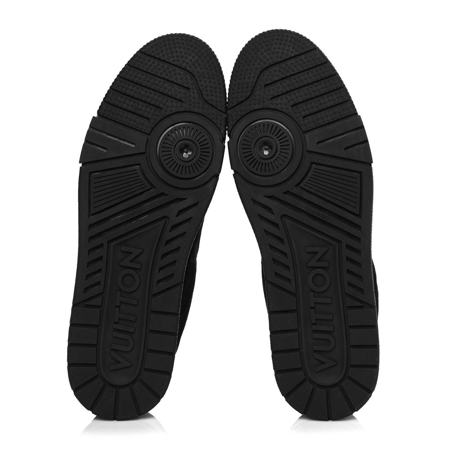 Suede Mens LV Trainer Sneakers 9 Black