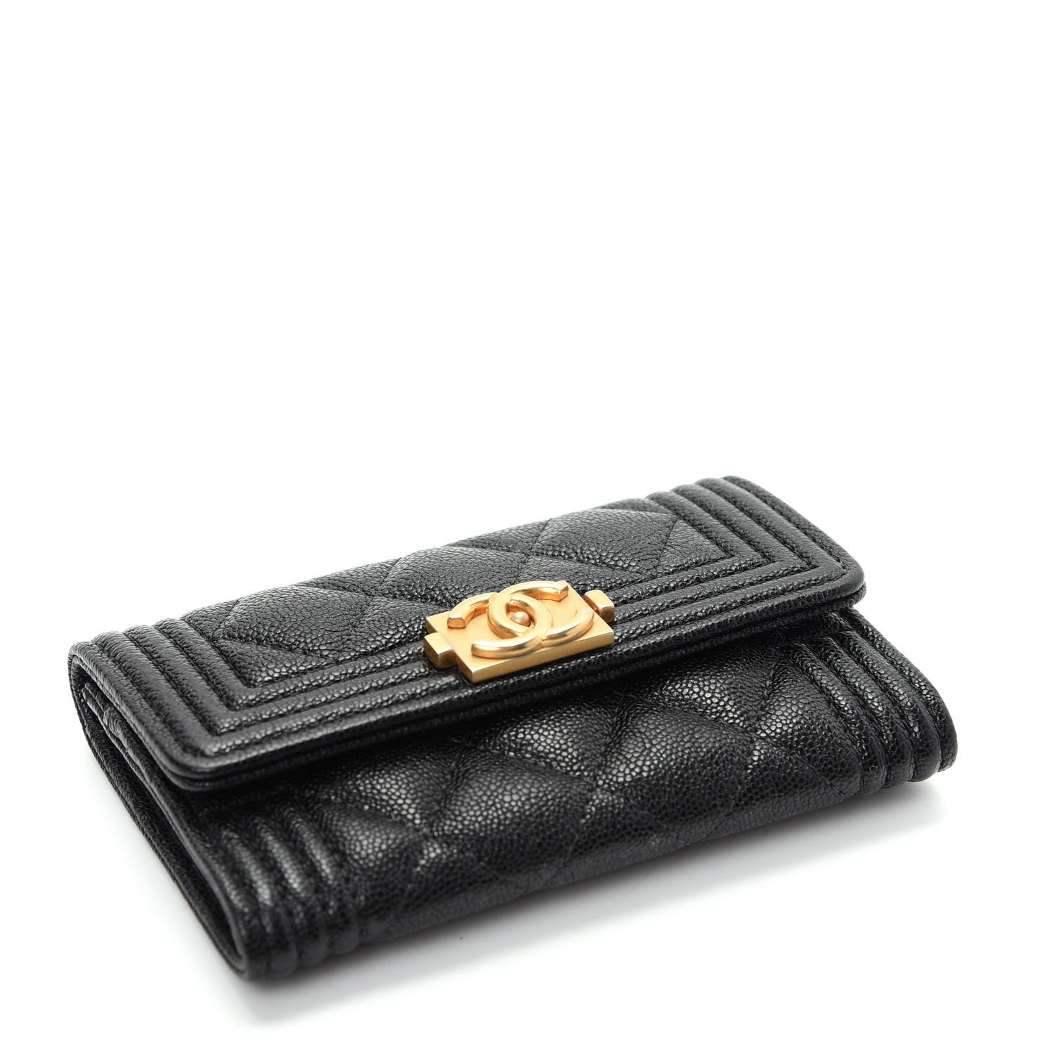 Chanel Caviar Quilted Boy Flap Card Holder Black 4 of 9