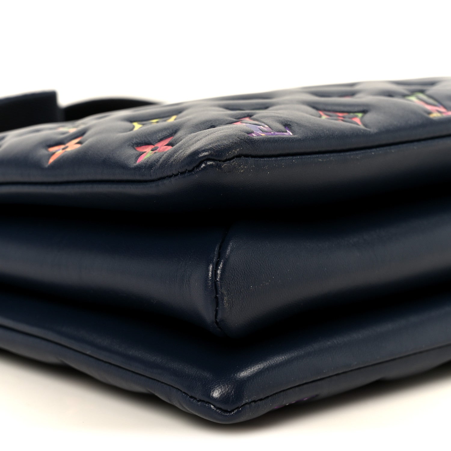 Louis Vuitton Lambskin Embossed Monogram LV Garden Coussin MM Navy Blue 10 of 11