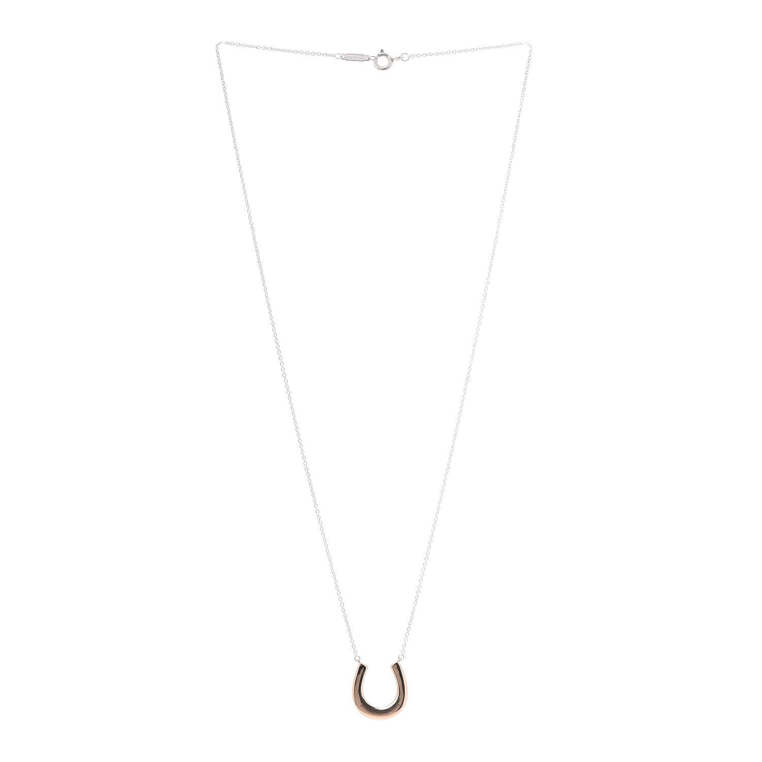 Tiffany Sterling Silver Rubedo 1837 Horseshoe Pendant Necklace 3 of 7