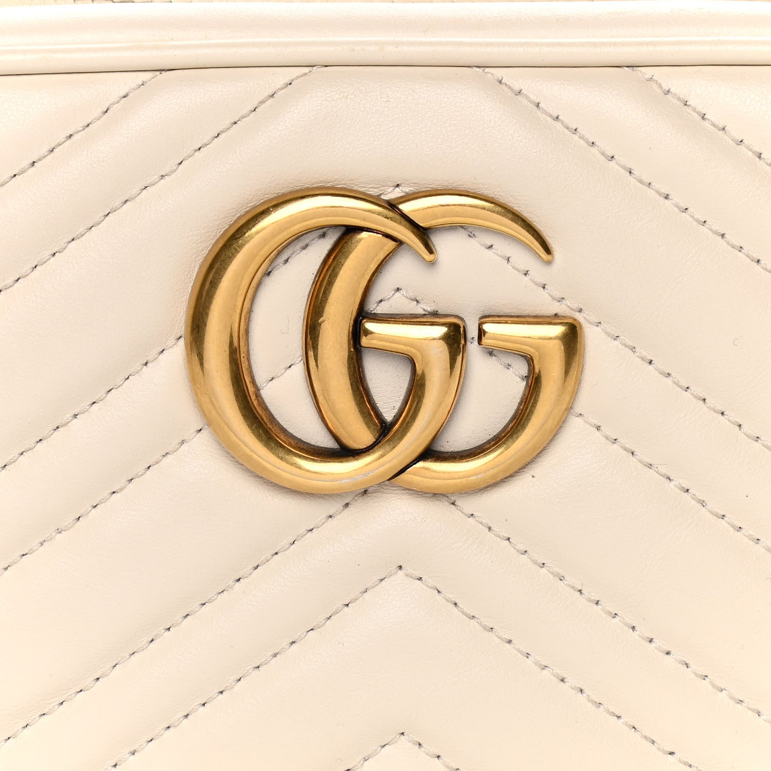 Gucci Calfskin Matelasse Small GG Marmont Chain Shoulder Bag White 8 of 15