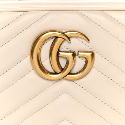 Gucci Calfskin Matelasse Small GG Marmont Chain Shoulder Bag White 8 of 15