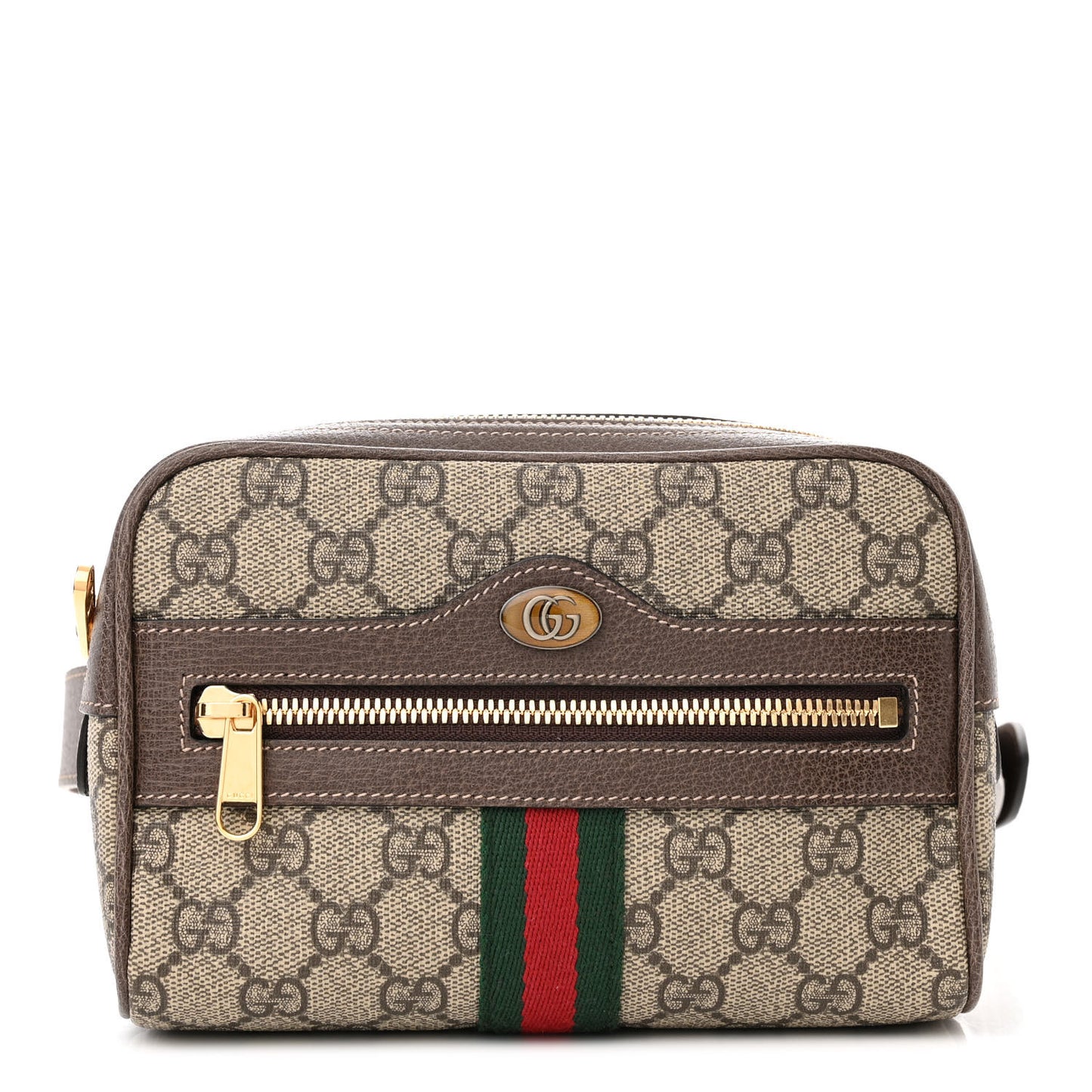GG Supreme Monogram Web Small Ophidia Belt Bag 75 30 Dark Brown