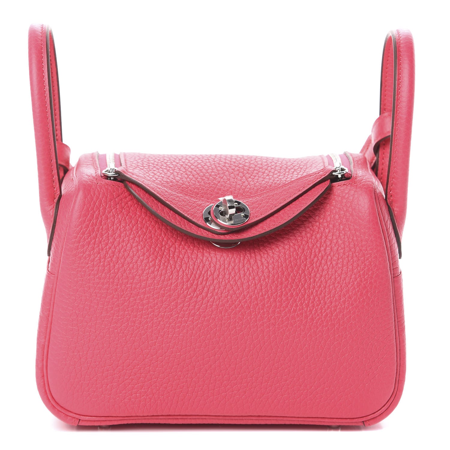 Hermes Taurillon Clemence Mini Lindy 20 Rose Extreme 1 of 7