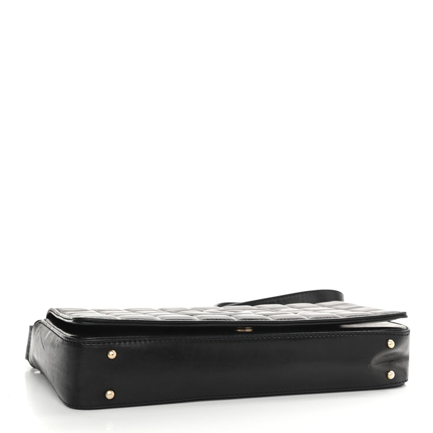 Lambskin Quilted CC Chocolate Bar Flap Black