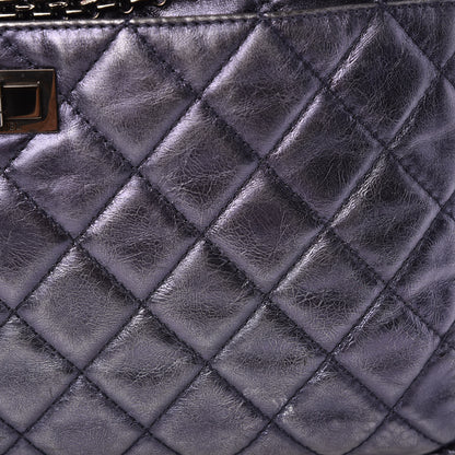 Chanel Metallic Aged Calfskin Quilted Large Reissue Camera Case Silver 12 of 15