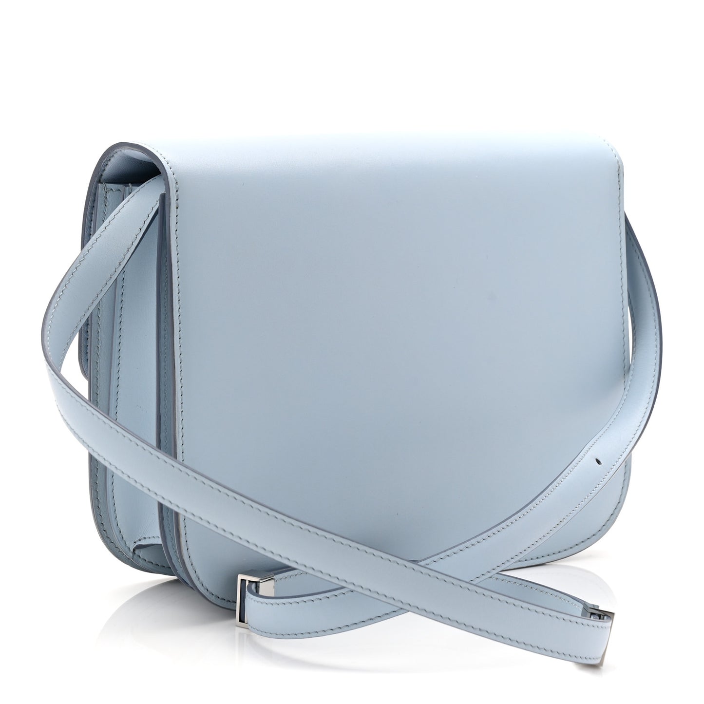 Box Calfskin Medium Classic Box Flap Bag Pale Blue