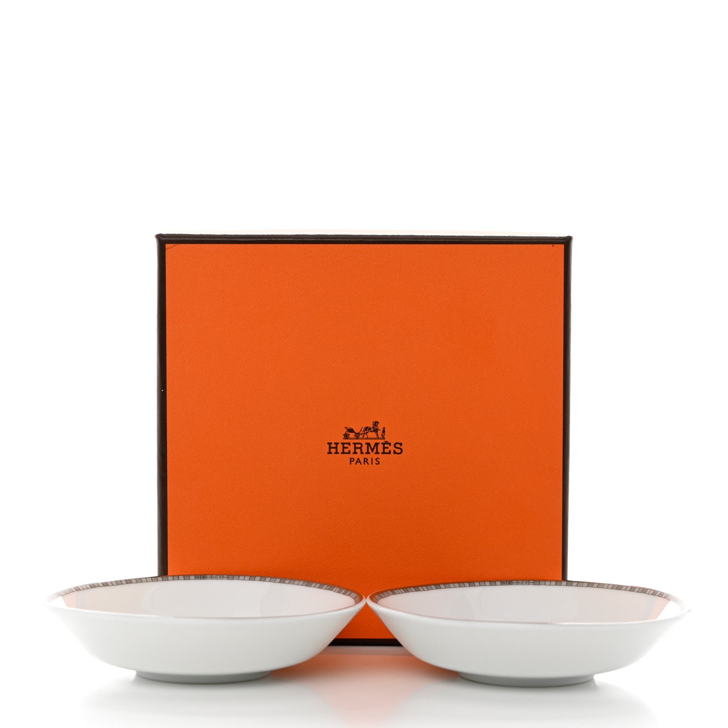 Porcelain Mosaique Au 24 Platine Soy Dish Set of 2 Platinum
